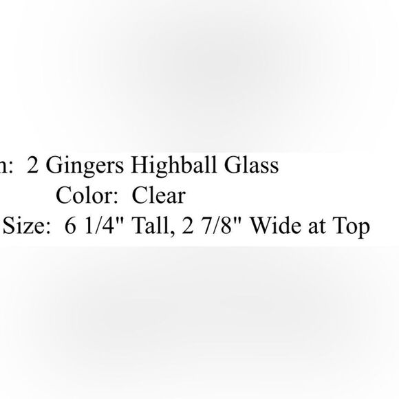 2 Gingers Irish Whiskey Highball Glass 6 1/4 In Tall 3 In Round Clear Brown 16 - Picture 12 of 17